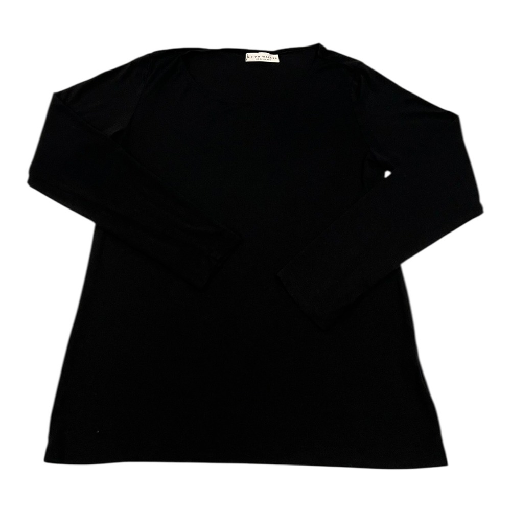 Bryn Walker Black Micro Modal Spandex Long Sleeve Top Size Small